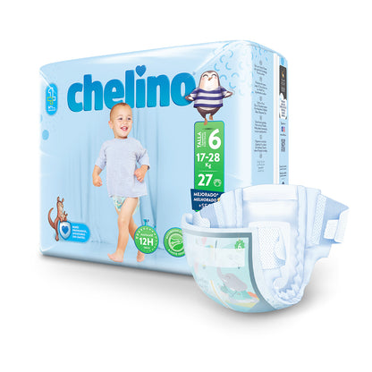 Pakket 6x Luier T6 Junior (17-28 kg) 27 stuks, Chelino