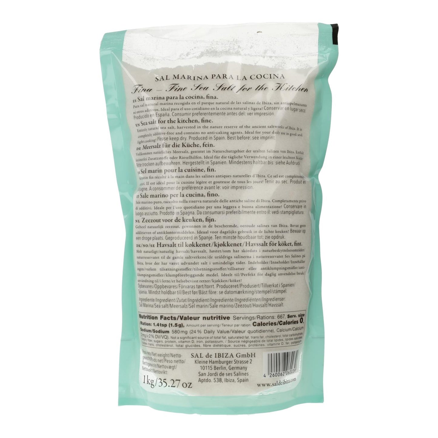 Feines Tafelsalz, Salz aus Ibiza, 1 kg