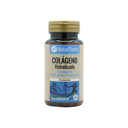 Collagene idrolizzato con magnesio + silicio organico + calcio + vitamine C e D, 90 compresse. NaturTierra