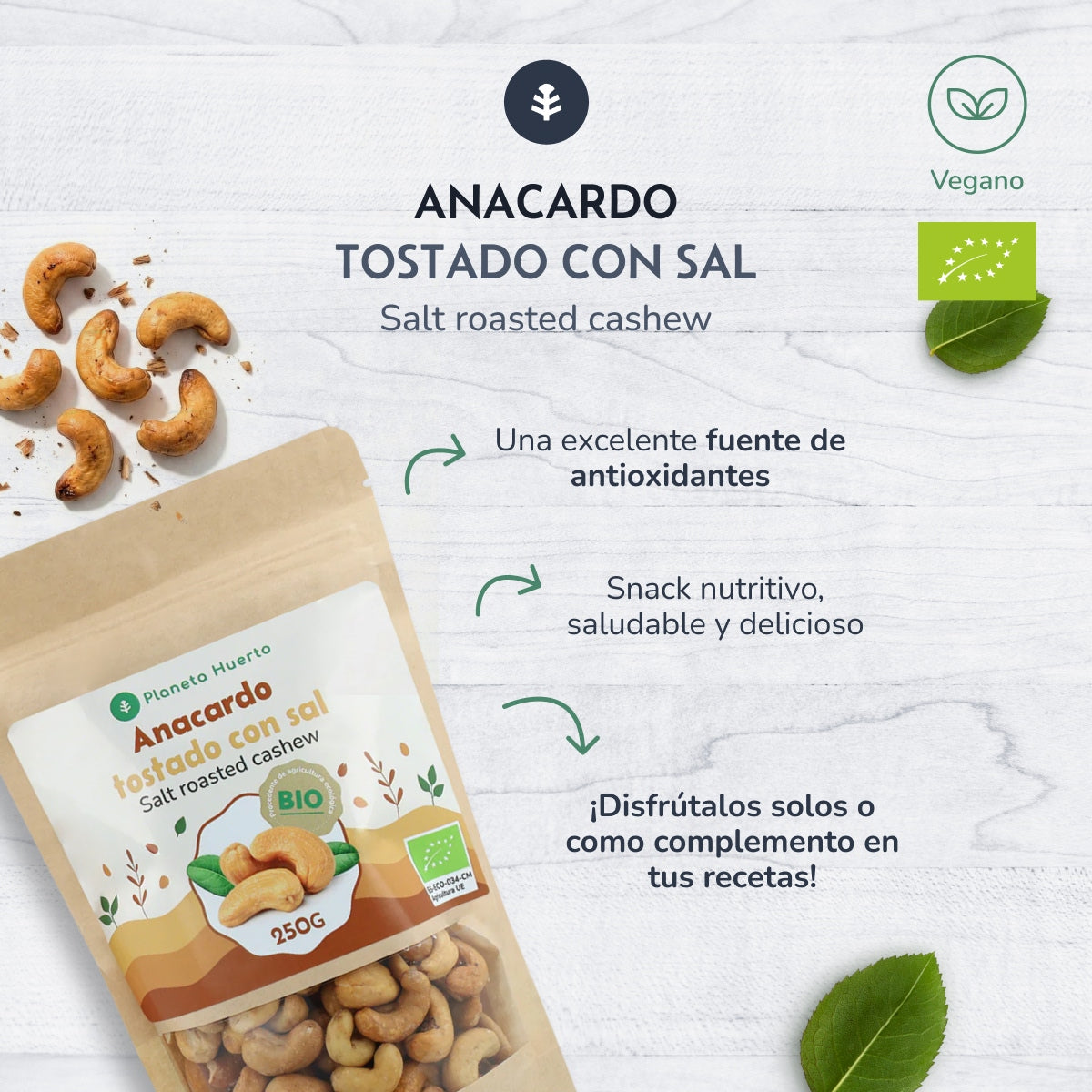 Prażone i solone orzechy nerkowca ECO Planeta Huerto 1 kg