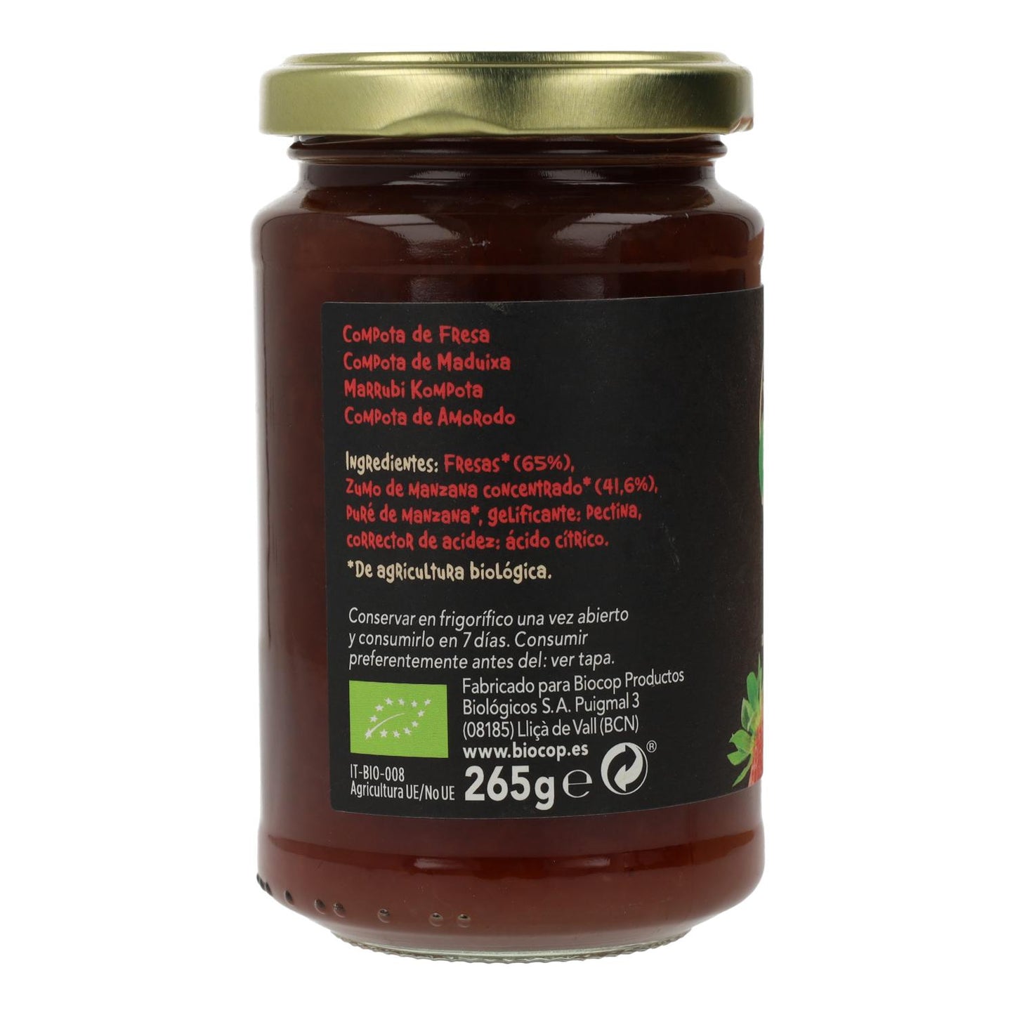 Composta di fragole BIO Biocop 265 g