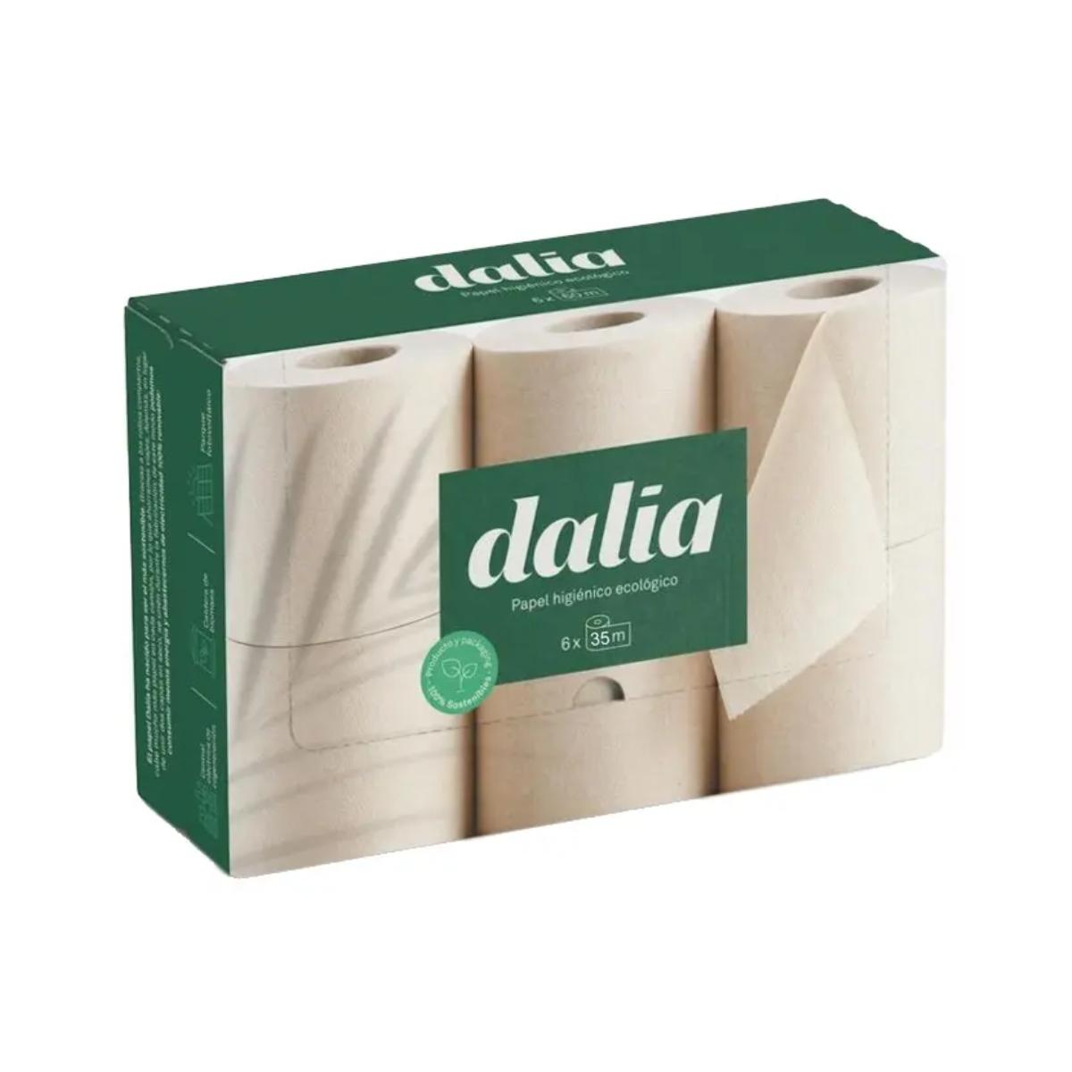 Pack 4x Papier hygiénique non blanchi, Dalia 6 rouleaux 6x35 m