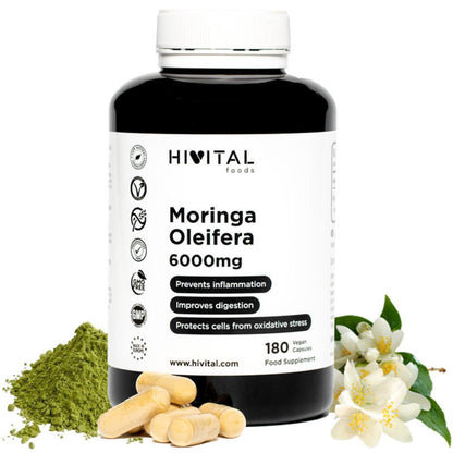 Moringa oleifera 6000 mg 180 vegane Kapseln Hivital