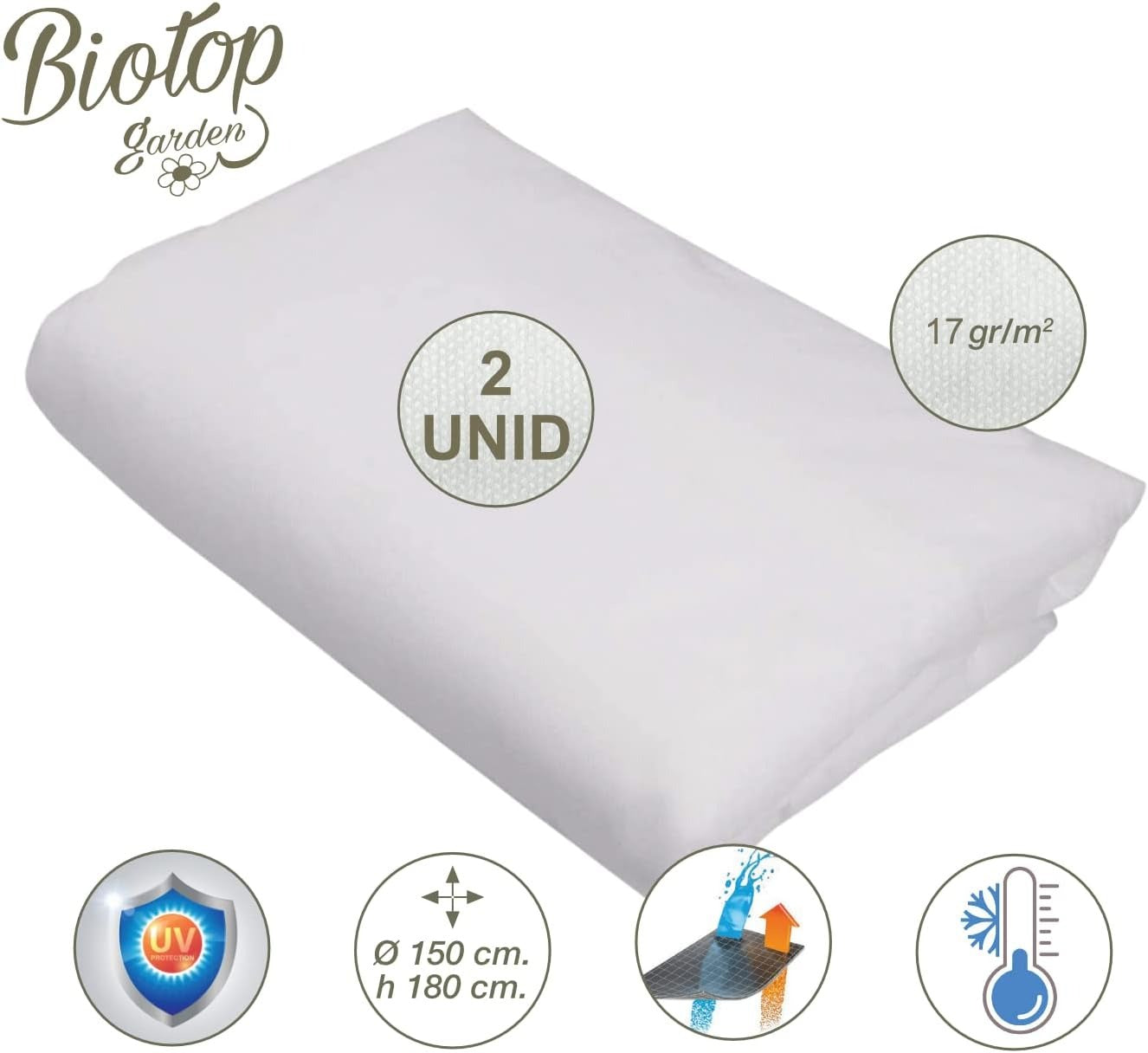 Frost protection hood with drawstring 17 g/m2 Biotop 2 pcs