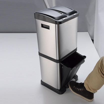 Poubelle écologique à pédale 3 compartiments Habitex 32 L  (reconditionnée)