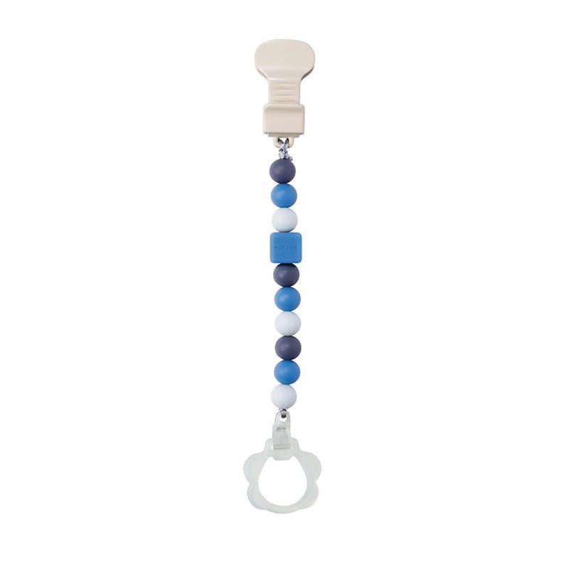 Pinza per ciuccio  (con clip per ciuccio) Doukidou Blu-Bianco