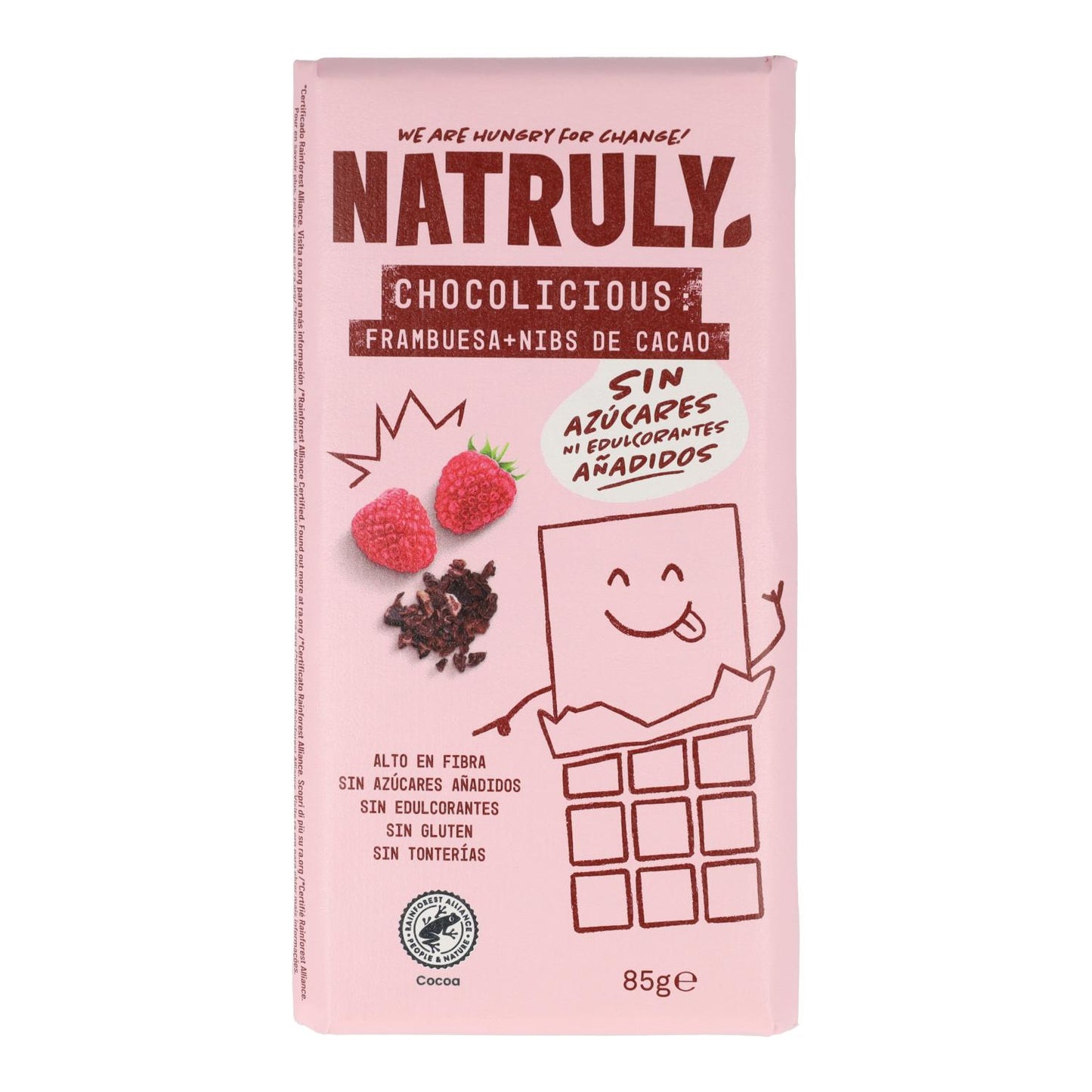 Chocolicious z malinami i ziarnami kakaowymi Natruly 85 g
