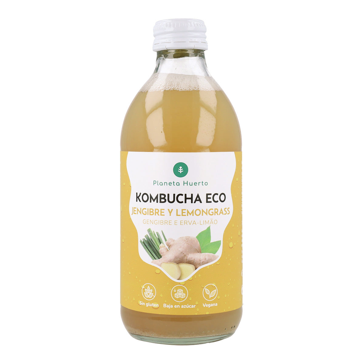 Kombucha ECO Zenzero e citronella Planeta Huerto 330 ml