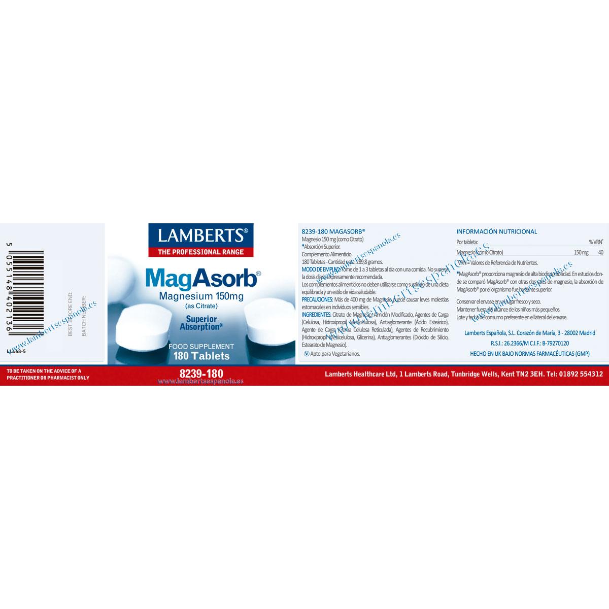 MagAsorb Lamberts 180 Tabletten