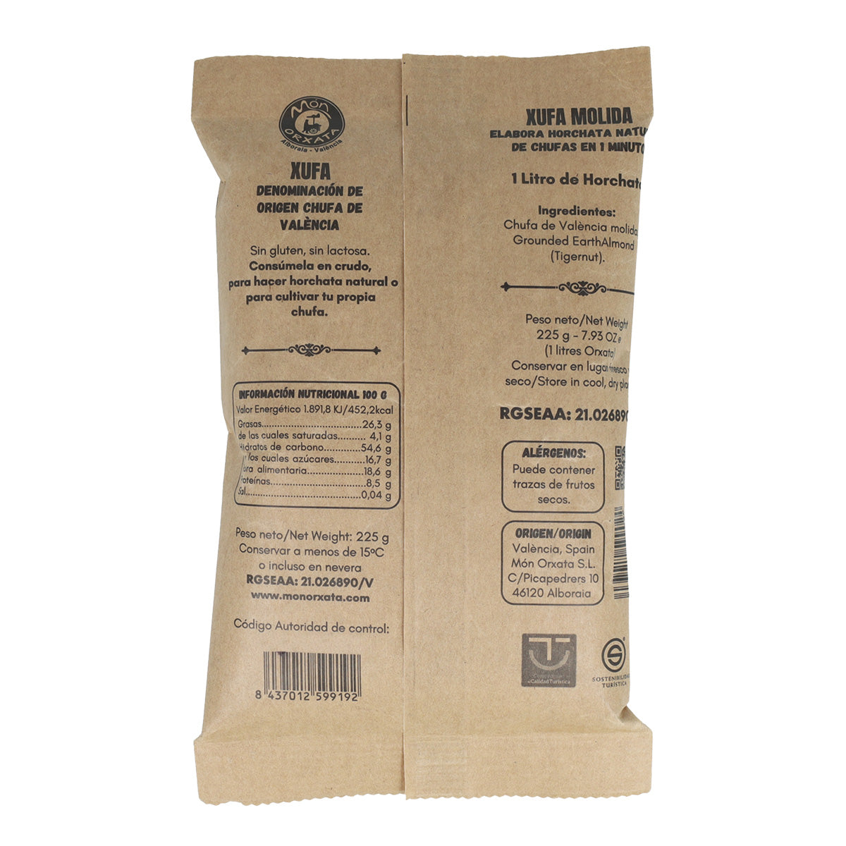 Mielone orzechy tigry z Walencji D.O. Mon Orxata 225 g