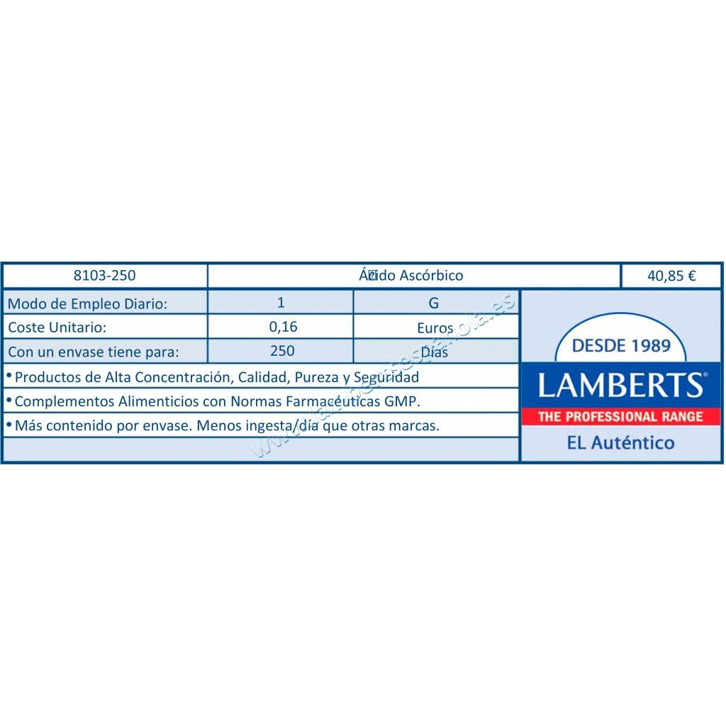 Kwas askorbinowy, 250 mg, Lamberts