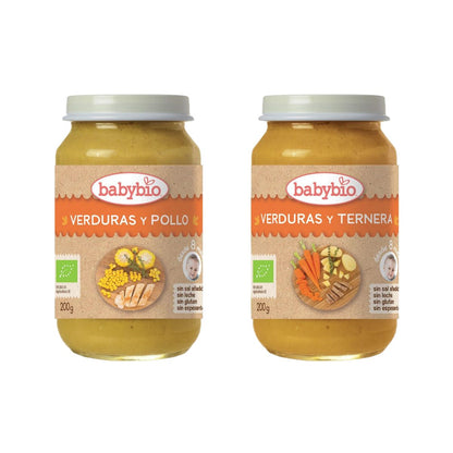Pack petits pots Menu Viande Bio (à partir de 8 mois) babybio 2 unités de 200 g
