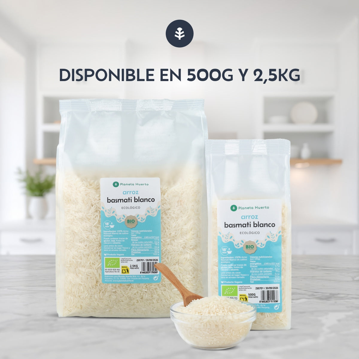 Vitt basmatiris ECO Planeta Huerto 500 g