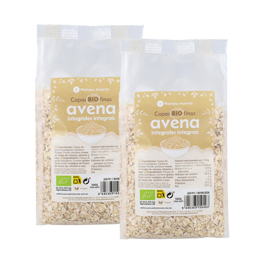 Packung 2x ECO Planeta Huerto 500 g feine Vollkornhaferflocken