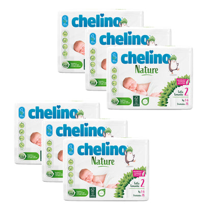 Pack of 6 Chelino Nature Nappies Size 2 3-6 kg 28 units