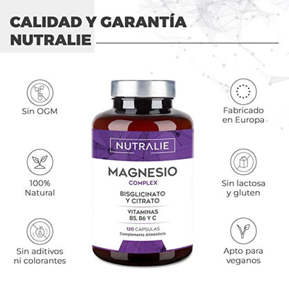 Nutralie Magnésium avec bisglycinate et citrate 120 gélules