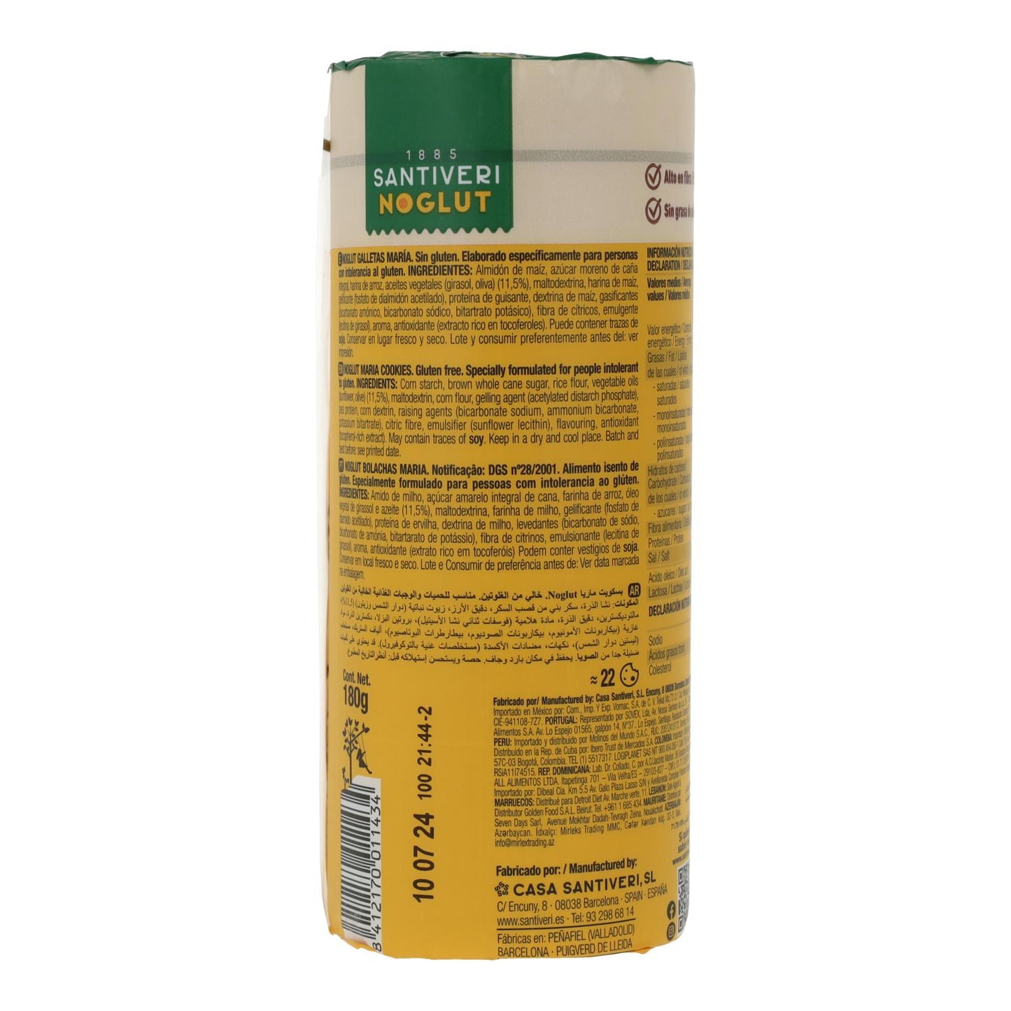 Bezglutenowe ciastka María Santiveri Noglut 180 g