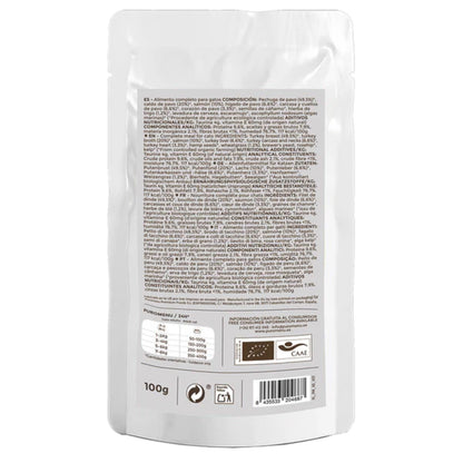 Barf Michi Mimos Organic Wet Cat Food (Turkey and Salmon) Puromenu 100 g