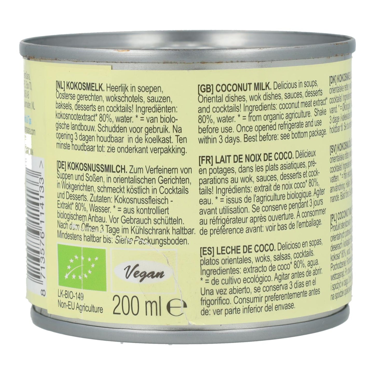 Kokosmilch 80 % BIO Terrasana 200 ml