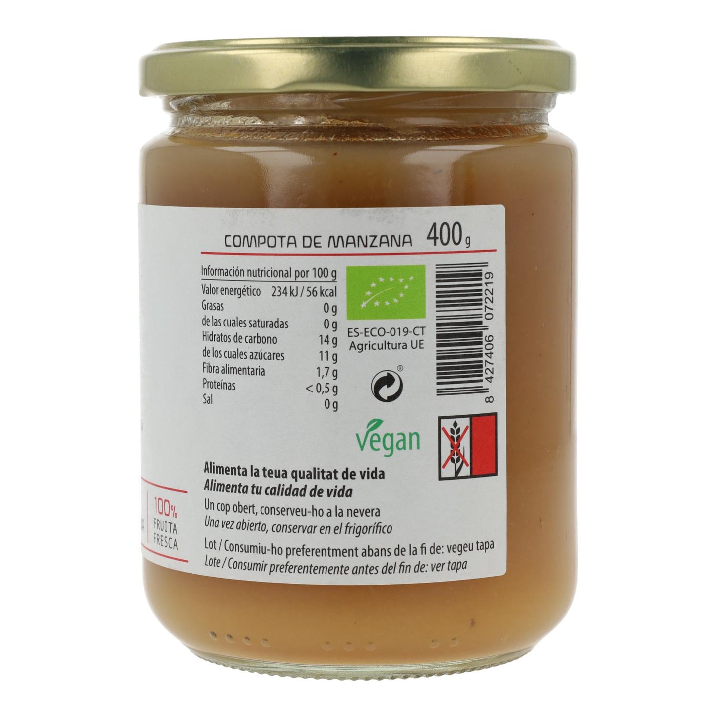 Compote de pommes ECO Cal Valls, 400 g
