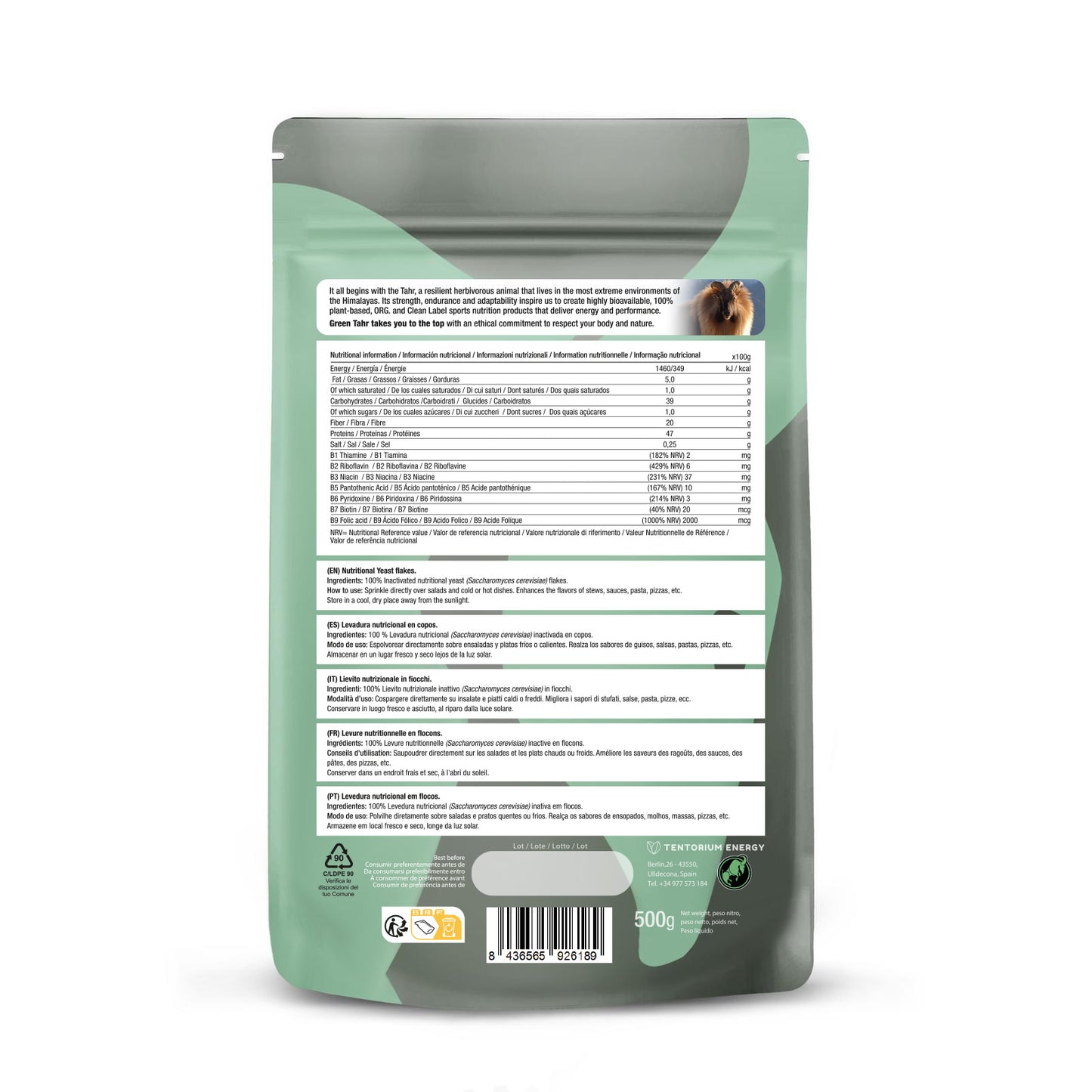 Lievito alimentare in scaglie: (500 g) Confezione XXL