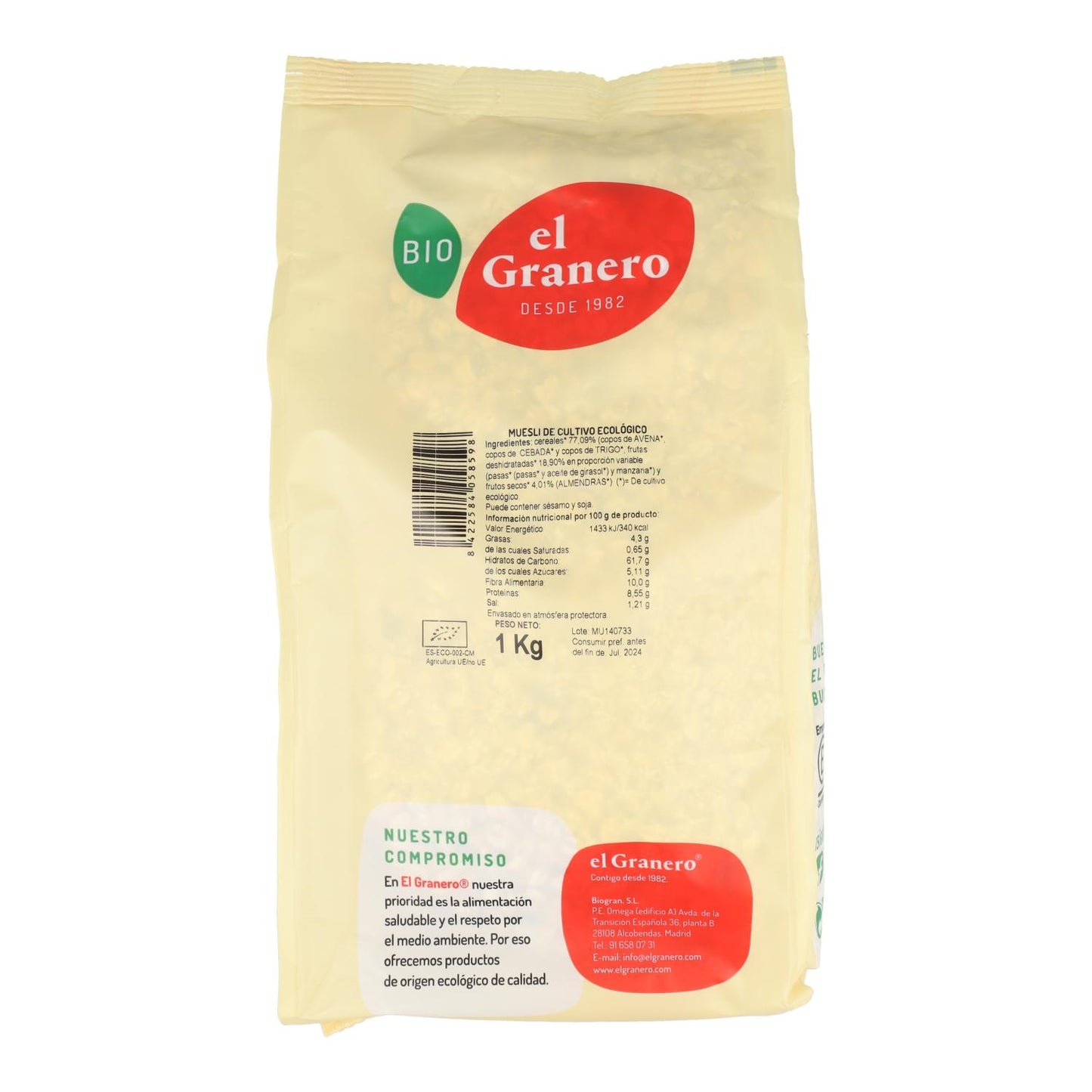Muesli biologico El Granero 1 kg