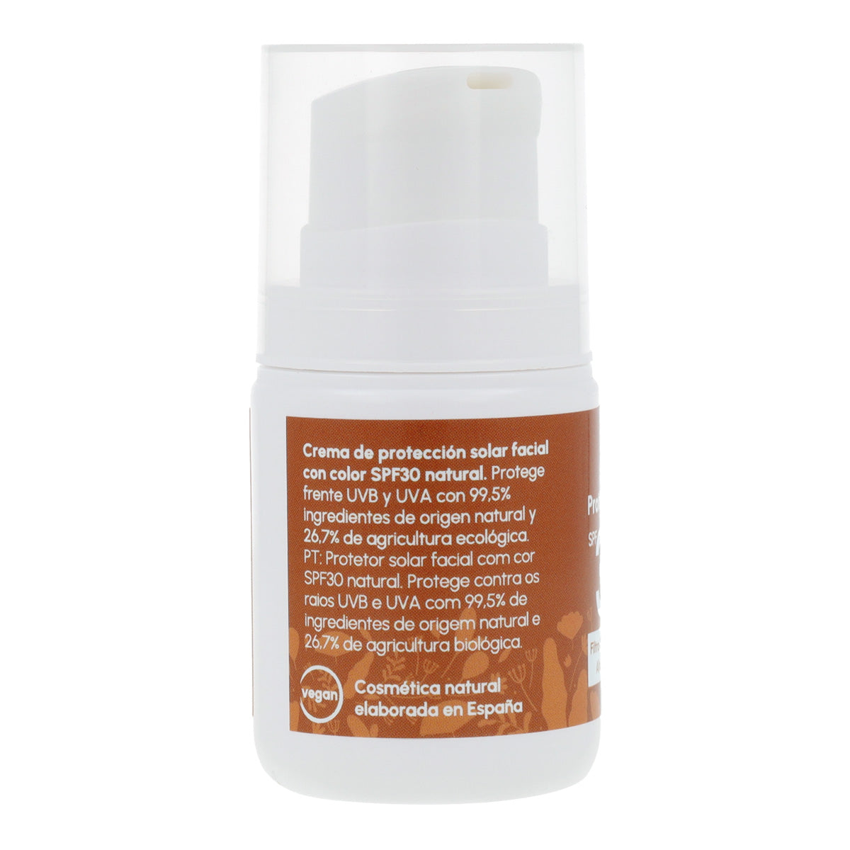 Crema solare protettiva per il viso con colore 100% minerale SPF30 Planeta Huerto 50 ml