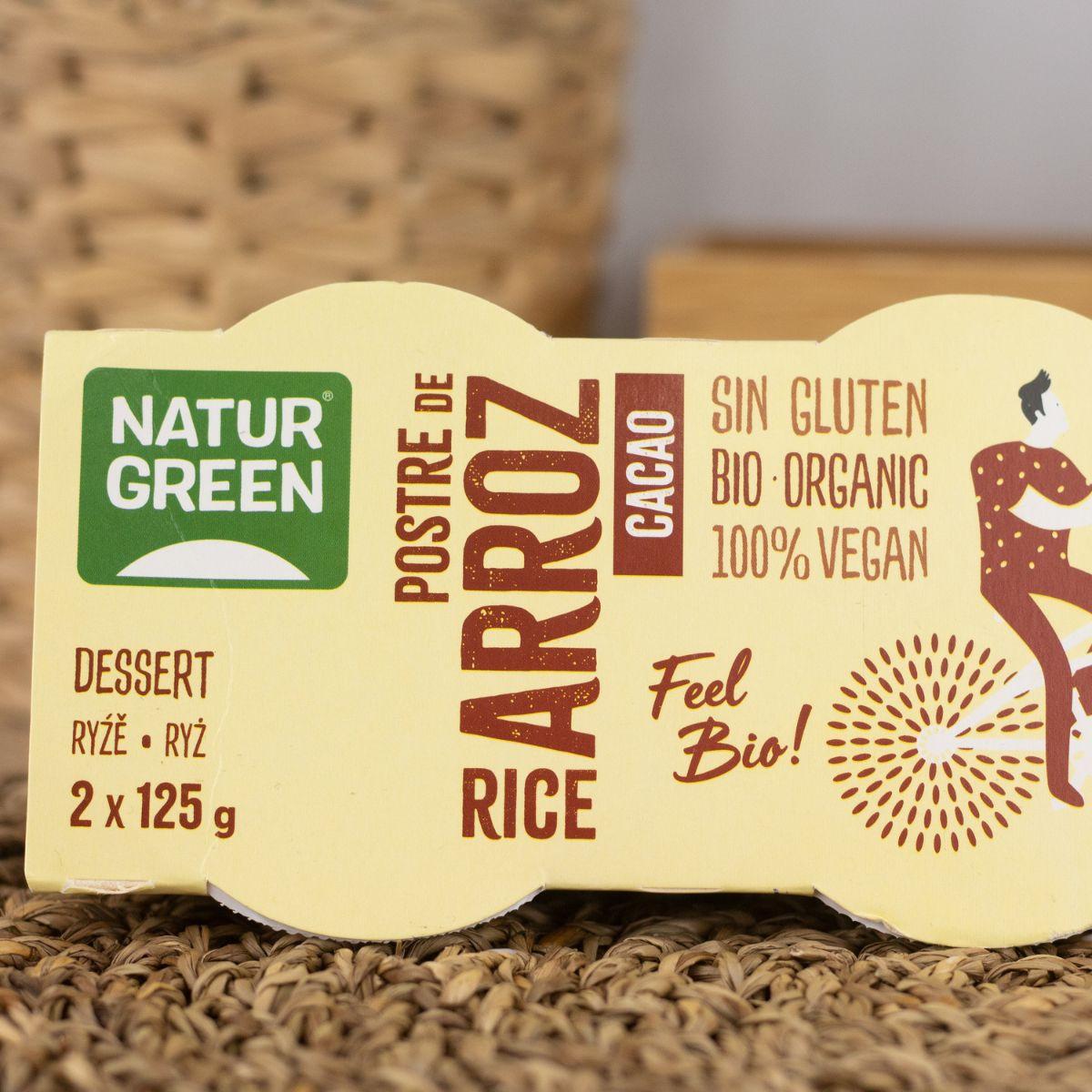 NaturGreen Riz Cacao Dessert, 2 X 125 g