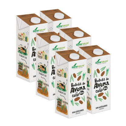 Lot de 6 x Soria Boisson à l'avoine bio naturelle au cacao 1L