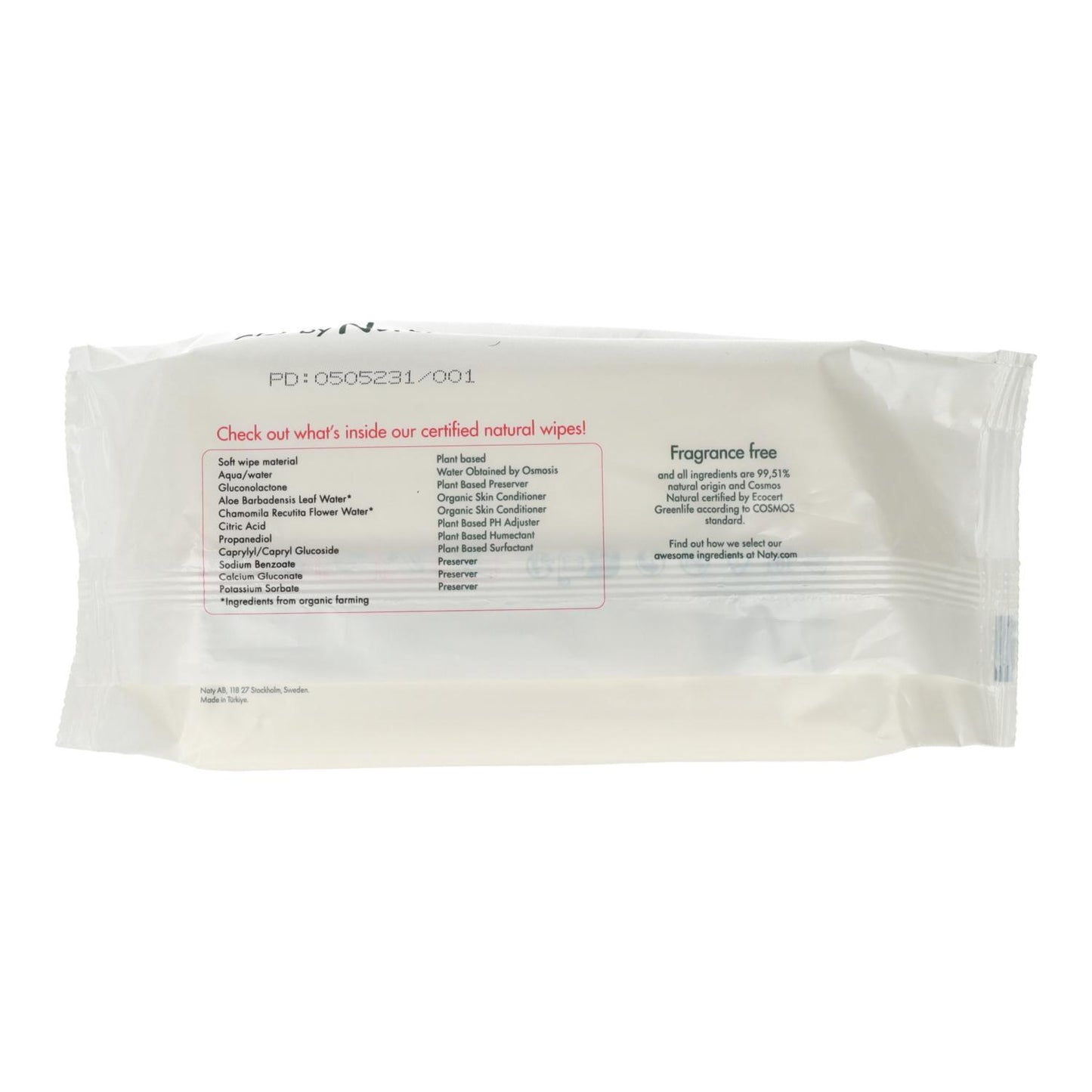 Lingettes à l'aloe vera Naty 56 unités