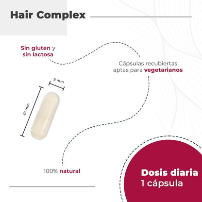 Nutralie Hair Complex + Biotina y Zinc Vitaminas Cabello 90 cápsulas