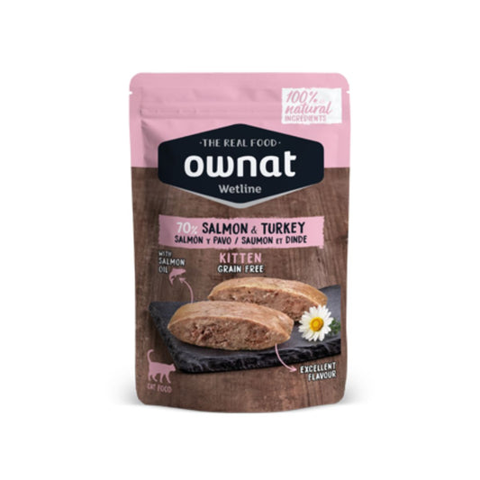 Ownat Wetline Kitten Poulet et Saumon Sans Céréales chatons 85 g