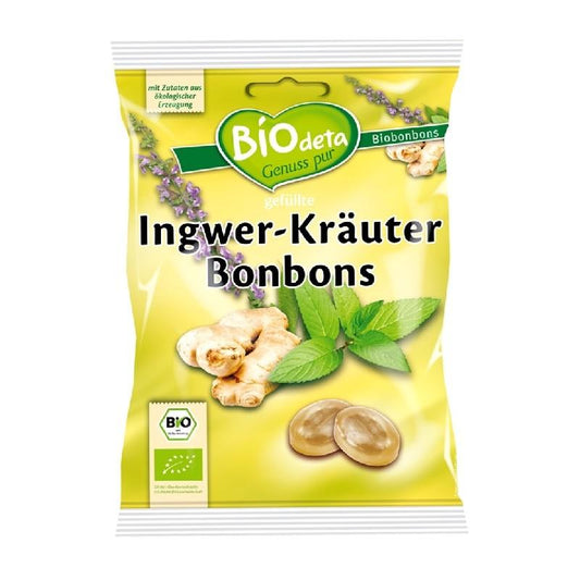 Biodeta Ginger and Herb Filled Sweets 75 g