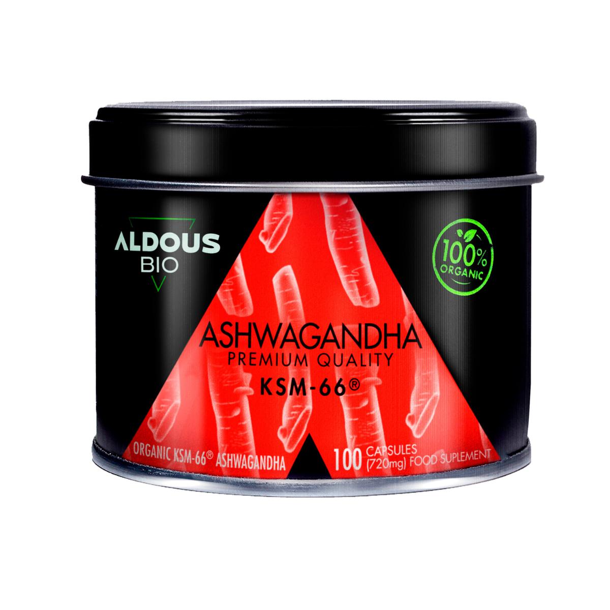 ASHWAGANDHA KSM66, 100 kapsułek Aldous Bio