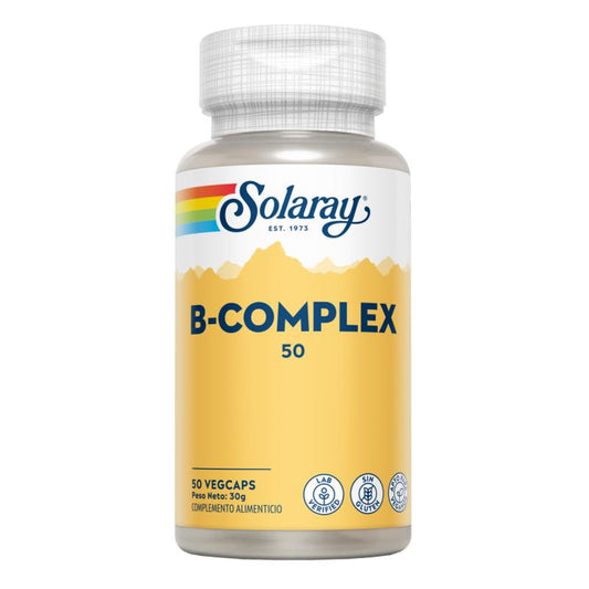 B-Komplex 50 Solaray 50 VegCaps. Glutenfrei. Für Veganer geeignet