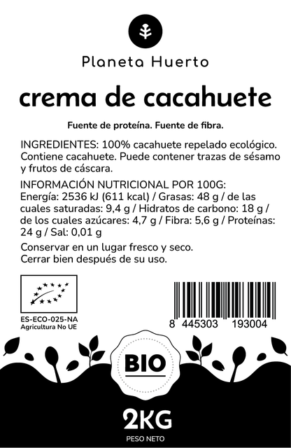 Erdnusscreme ECO Planeta Huerto 2 kg