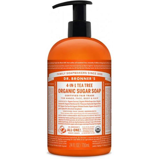 Savon au sucre et à l'arbre à thé Dr. Bronners 710 ml