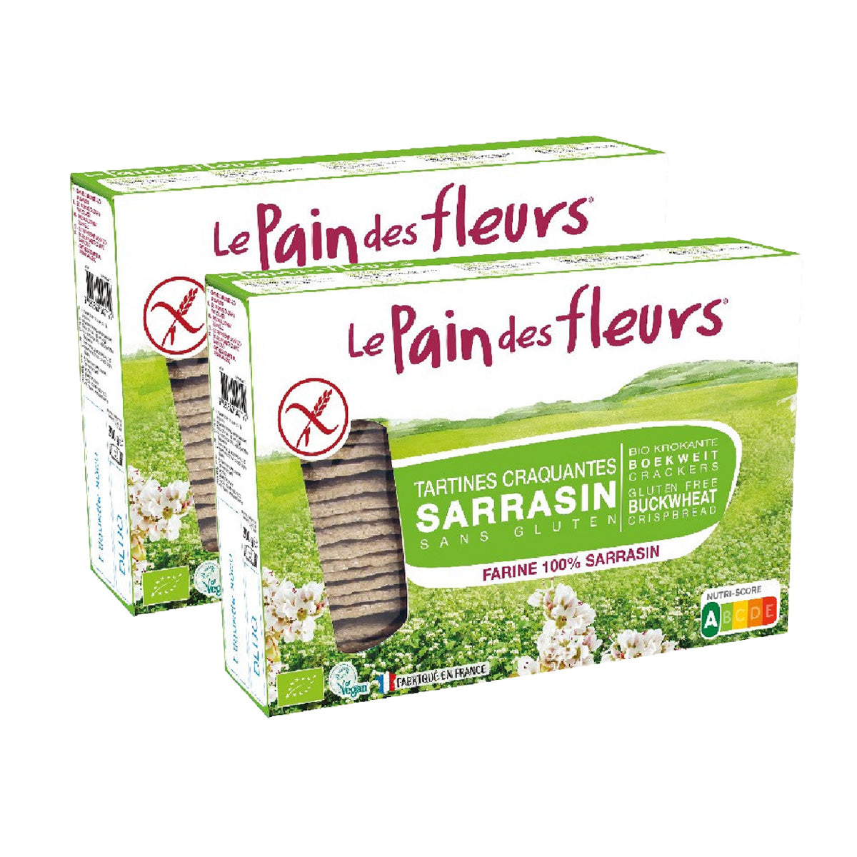 Packen Sie 2x knusprige Buchweizentoasts glutenfrei Le Pain de Fleurs 300 g