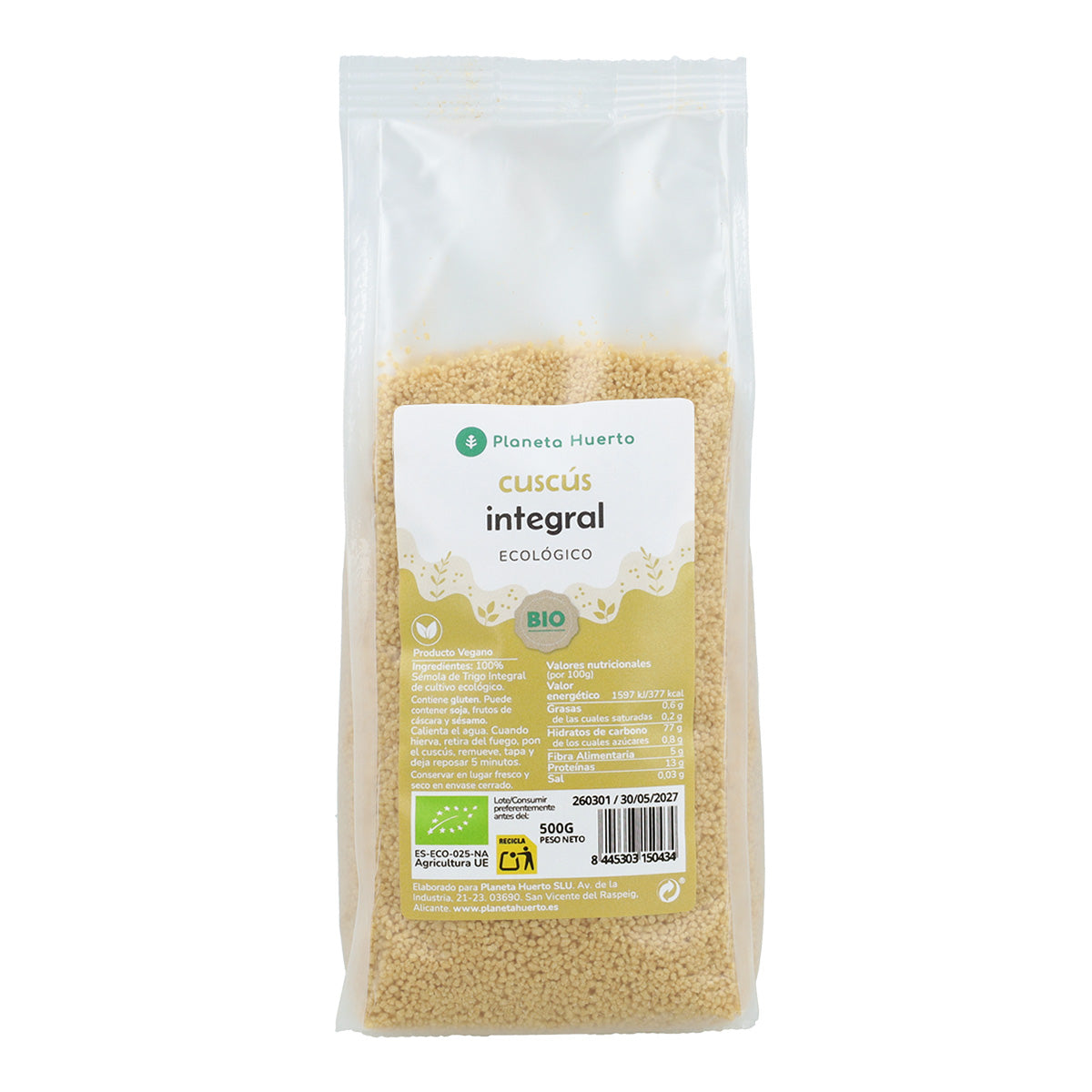 Vollkorn Couscous ECO Planeta Huerto 500 g