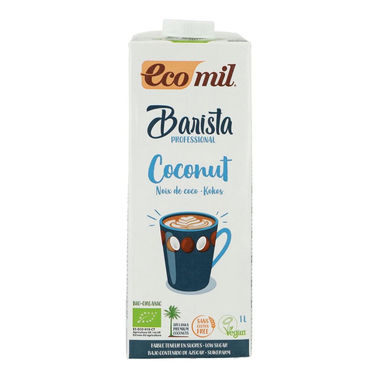 6er-Packung Barista BIO EcoMil 1L Kokosnuss-Pflanzengetränk
