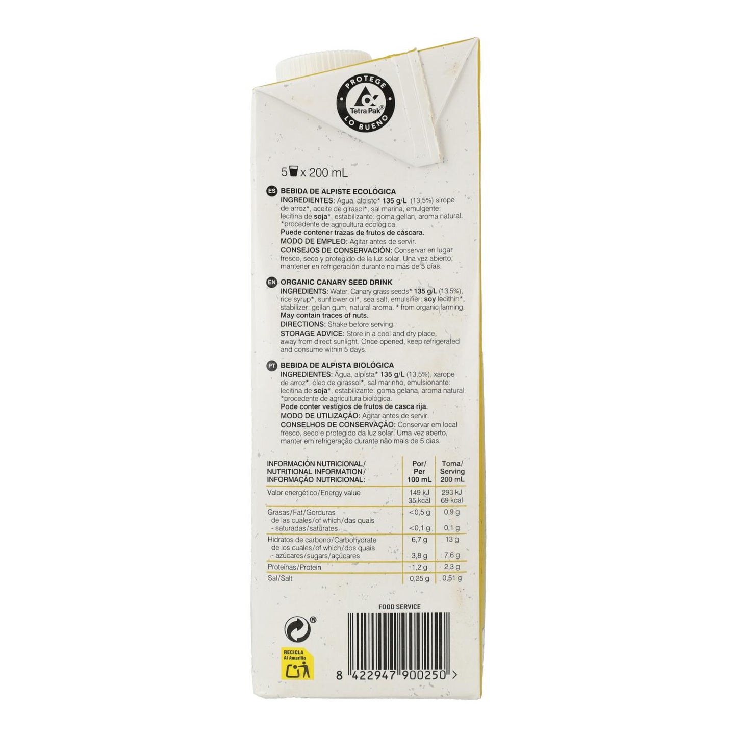 6-er-Pack 100 % pflanzliches Getreidedrink Soria Natural 1 l