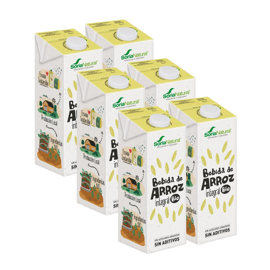 Confezione da 6 bevande di riso integrale Soria Natural 1 L