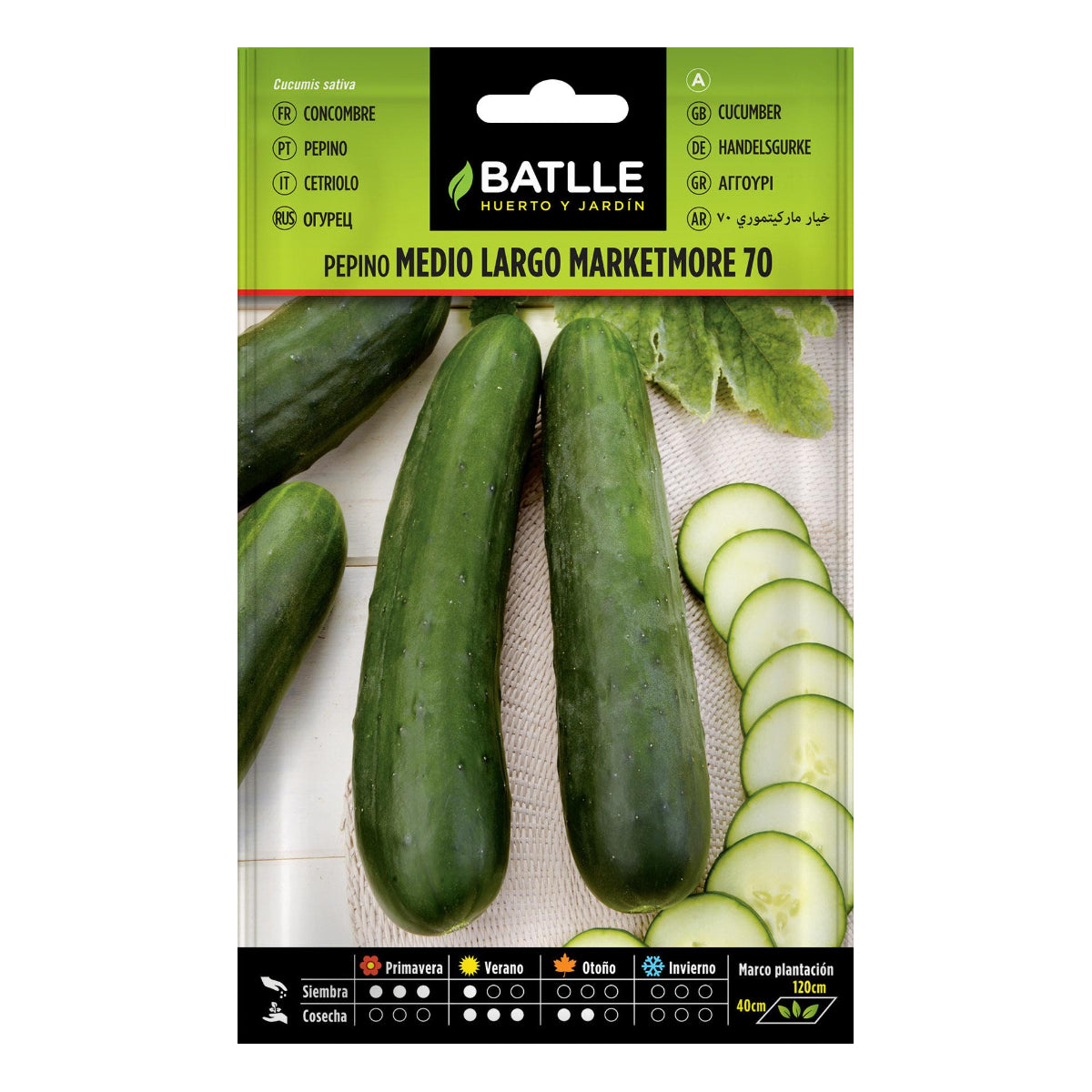 Marketmore Cucumber Seeds 70 1/2 long Batlle