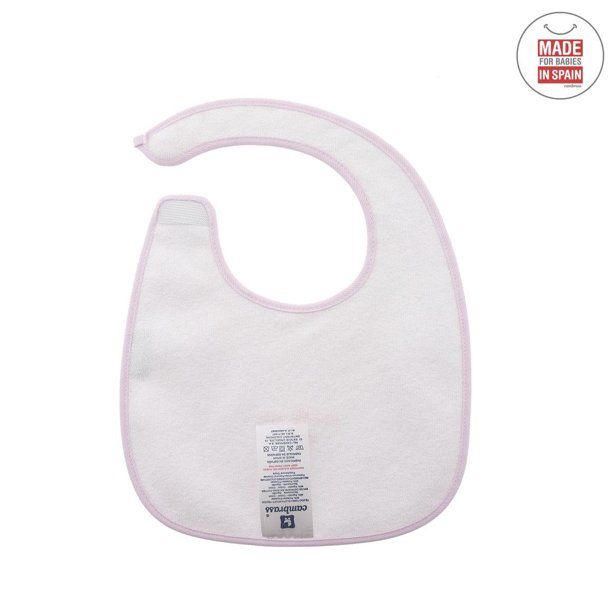 Bavaglino quadrato con velcro Celeste 20x26 cm. Colore Rosa
