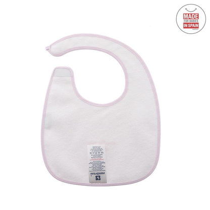 Bavaglino quadrato con velcro Celeste 20x26 cm. Colore Rosa