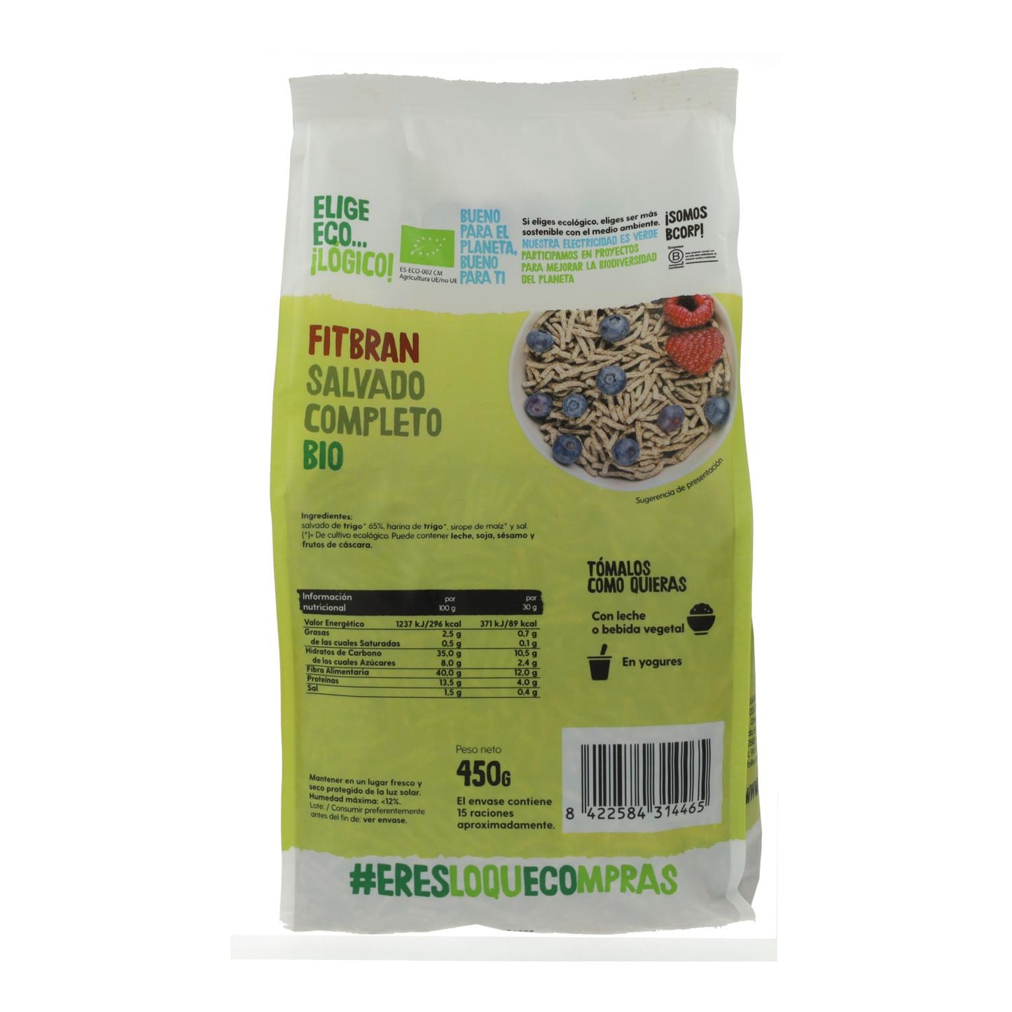 FitBran Crusca integrale biologica Ecocesta 450 g
