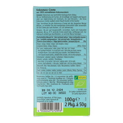 Krem kokosowy Rapunzel, 2 x 50 g