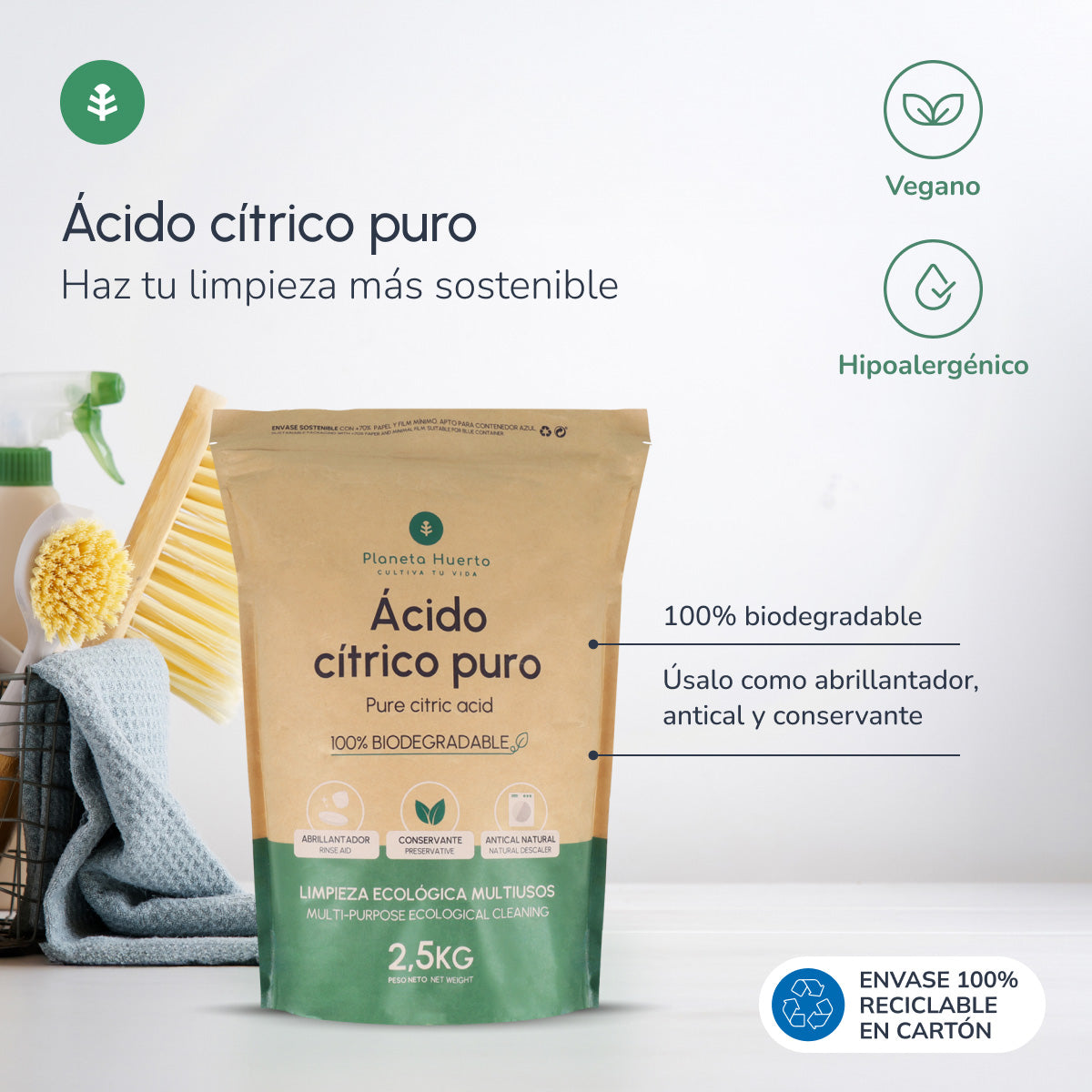 Pack 3xZitronensäure Planeta Huerto 1 Kg