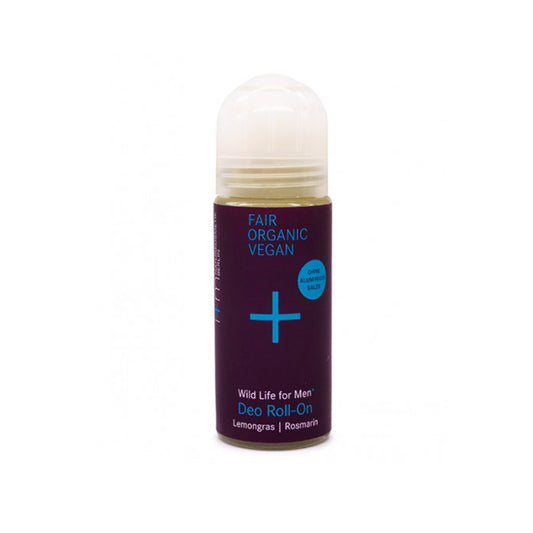 Deodorante roll-on al rosmarino e citronella. Unisex. 50 ml. Vetro e plastica riciclati e riciclabili.