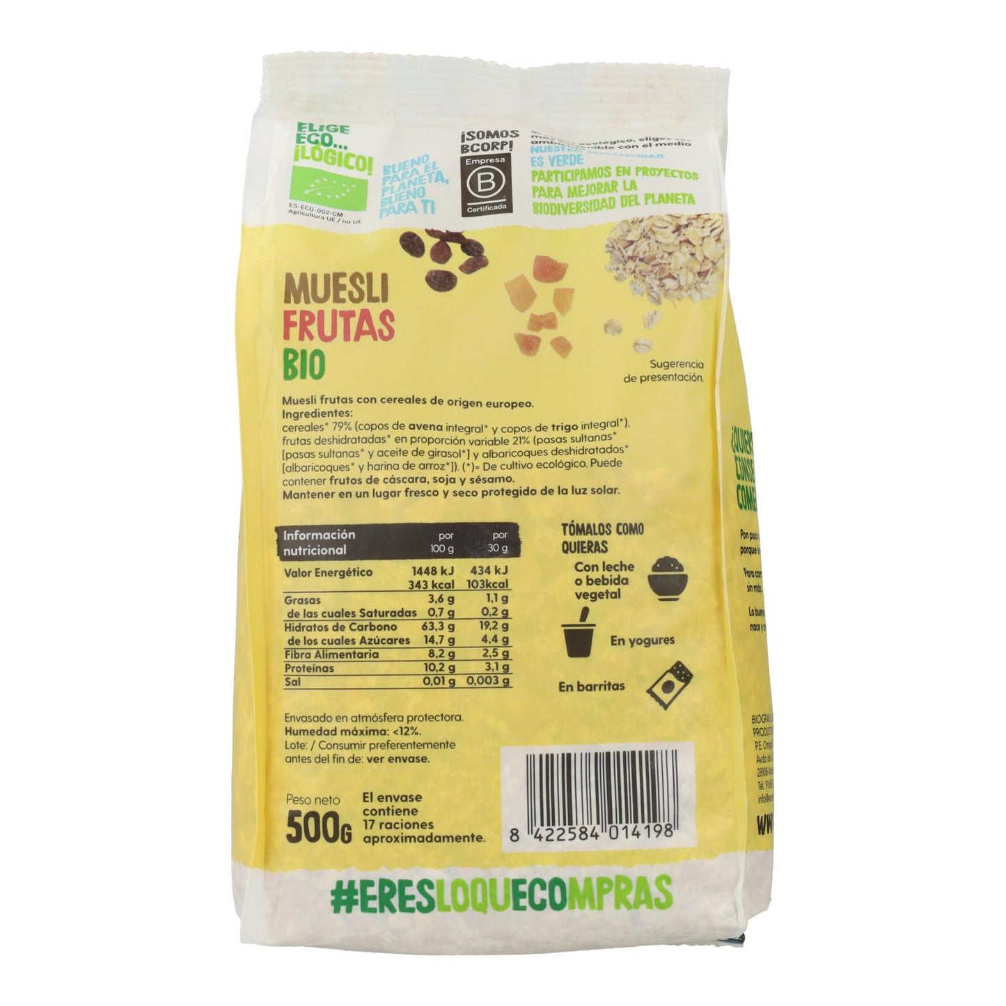 Muesli alla frutta biologico, 500 g Ecocesta